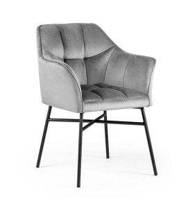 SCAUN DINING RIMINI, GRI INCHIS/NEGRU, TAPITERIE DIN CATIFEA, STIL MODERN, ATR
