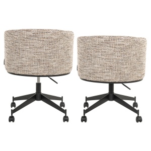 SCAUN DINING ROTATIV ROCHENNE, REALIZAT DIN METAL, LEMN DE FAG SI TEXTIL, CULOARE CREM/MARO, DESIGN DEOSEBIT, RICHMOND INTERIORS - Img 4