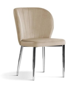 SCAUN DINING SHELLY, BEJ/CROM, STIL MODERN