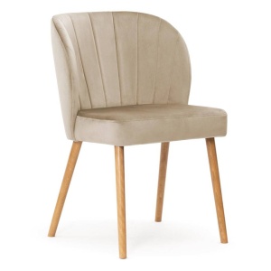 SCAUN DINING SHELLY PLUS, BEJ/STEJAR, STIL MODERN