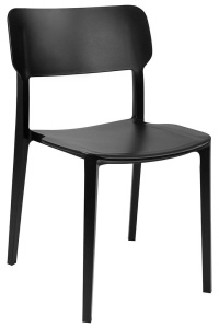 SCAUN DINING/TERASA AGAT, NEGRU, DIN POLIPROPILENA, STIL MODERN B2 - Img 1