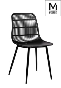 SCAUN DINING/TERASA BASKET, NEGRU, DIN POLIPROPILENA SI METAL, STIL MODERN