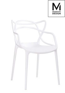 SCAUN DINING/TERASA HILO, ALB, DIN POLIPROPILENA, STIL MODERN