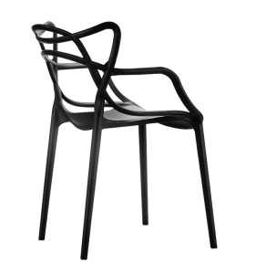SCAUN DINING/TERASA HILO PREMIUM, NEGRU, DIN POLIPROPILENA, STIL MODERN - Img 2