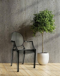 SCAUN DINING/TERASA LOUIS, FUMURIU, DIN POLICARBONAT, STIL MODERN