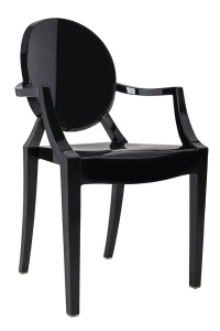 SCAUN DINING/TERASA LOUIS, NEGRU, DIN POLICARBONAT, STIL MODERN