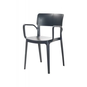 SCAUN DINING/TERASA VENTURA CU MANERE, ANTRACIT, MEX