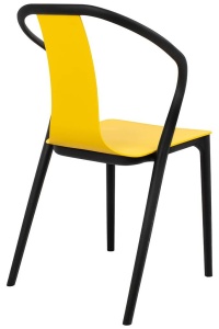 SCAUN DINING/TERASA VINCENT, GALBEN/NEGRU, DIN POLIPROPILENA, STIL MODERN B2 - Img 3