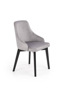 SCAUN DINING TOLEDO 3, GRI MONOLITH 85/NEGRU, CU TAPITERIE DIN CATIFEA SI PICIOARE DIN LEMN MASIV, STIL CLASIC - Img 1