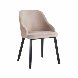 SCAUN DINING TWIGGY, KHAKI/NEGRU, TAPITERIE DIN CATIFEA SI PICIOARE DE LEMN, STIL MODERN RICHMOND INTERIORS