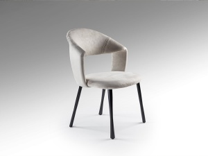 SCAUN DINING, WILLY, IMITATIE PIELE INTOARSA SI METAL, BEJ/NEGRU, ARTIM GROUP SELECTION