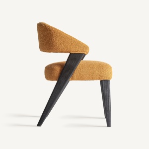 SCAUN ELEGANT VENEY, DIN LEMN DE STEJAR SI TEXTIL MUSTAR, DESIGN CONTEMPORAN, VICAL HOME - Img 3