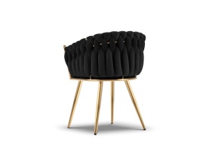 SCAUN EXCLUSIVIST SHIRLEY NEGRU, TAPITERIE DIN CATIFEA SI AURIU, STIL MODERN, ARTIM GROUP SELECTION - Img 2