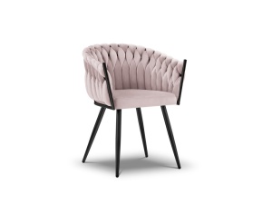 SCAUN EXCLUSIVIST SHIRLEY ROZ PUDRA, TAPITERIE DIN CATIFEA SI NEGRU, STIL MODERN, ARTIM GROUP SELECTION