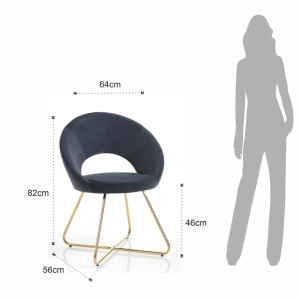 SCAUN/FOTOLIU, EDDA, CADRUL DIN METAL SI CATIFEA GRI, STIL MODERN, COD 4733 - Img 6