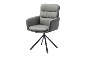 SCAUN OFFICE, BIG GEORGE, GRI, TEXTIL FIN SI PIELE NATURALA, COD 44219 - Img 1