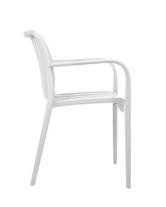 SCAUN PENTRU EXTERIOR/INTERIOR STRIPS, ALB, DIN POLIPROPILENA, STIL MODERN MINIMALIST - Img 2