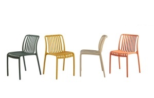 SCAUN PENTRU EXTERIOR/INTERIOR STRIPS, BEJ, DIN POLIPROPILENA, STIL MODERN MINIMALIST - Img 6