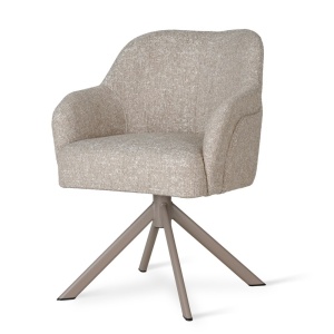 SCAUN PIVOTANT AURIN SUPREME, CONFECTIONAT DIN LEMN, SPUMA, ARCURI SI TEXTIL, BEJ, STIL MODERN