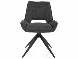 SCAUN PIVOTANT TELLO, GRI INCHIS 16/NEGRU MAT, TAPITERIE DIN STOFA BJORN SI PICIOARE DIN METAL, STIL MODERN - Img 2