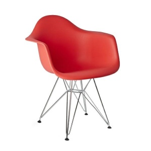 SCAUN ROSU DIN POLIPROPILENA DAR SILVER STIL MODERN B2