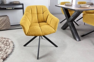 SCAUN ROTATIV, PAPILLON, GALBEN MUSTAR, COD 41589, STIL RETRO - Img 2