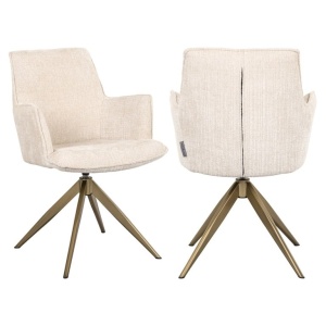 SCAUN ROTATIV ZENDAYA S4754, BEIGE CHENILLE NIAGARA 902, CONFECTIONAT DIN 100% POLIESTER, SPUMA SI METAL, RICHMOND INTERIORS
