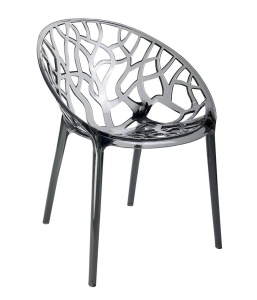 SCAUN TRANSPARENT FUMURIU DIN POLICARBONAT KORAL STIL MODERN