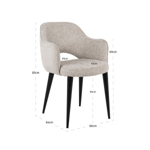 SCAUN TRENDY GIOVANNA, NATUR, KHAKI, METAL, POLIESTER, SPUMA, RICHMOND INTERIORS - Img 5