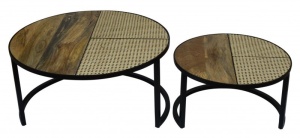 SET 2 MASUTE DESIGN RETRO, VIENNA LOUNGE, DIN LEMN MASIV SI METAL, COD 40135 REALIZAT MANUAL - Img 2