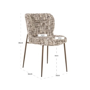 SET 2 SCAUNE DINING ODARBY, REALIZAT DIN METAL SI TEXTIL, CULOARE MARO, DESIGN DEOSEBIT, RICHMOND INTERIORS - Img 9