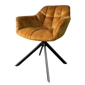 SET 2 SCAUNE DINING ROTATIV, PAPILON, CATIFEA GALBEN MUSTAR, COD 43197, STIL RETRO - Img 2
