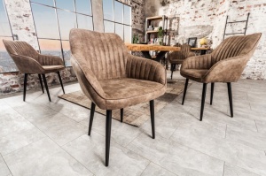 SET 2 SCAUNE, ELEGANT DINING SAU BIROU, TURIN TAUPE, DESIGN MODERN