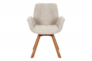 SET 2 SCAUNE ROTATIVE, BALTIC, BEJ, METAL SI TESATURA BUCLE, COD 44199, DESIGN MODERN - Img 2