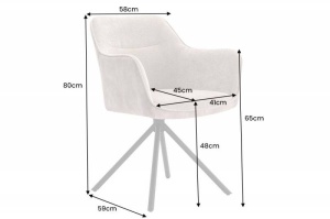 SET 2 SCAUNE ROTATIVE, VERONA, BEJ, METAL SI STOFA, COD 44158, DESIGN MODERN - Img 5