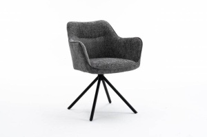 SET 2 SCAUNE ROTATIVE, VERONA, GRI, METAL SI STOFA, COD 44160, DESIGN MODERN - Img 1