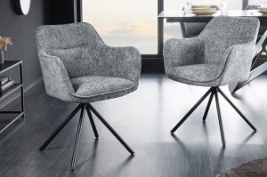 SET 2 SCAUNE ROTATIVE, VERONA, GRI, METAL SI STOFA, DESIGN MODERN, ARTIM GROUP SELECTION