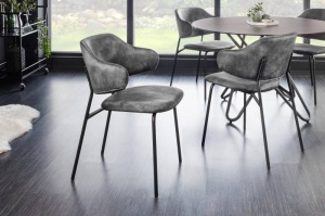 SET 2 SCAUNE TRACY , DIN CATIFEA GRI SI PICIOARE NEGRE, COD 43151, DESIGN INDUSTRIAL - Img 8