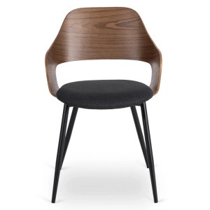 SET 4 SCAUNE, ARTIM MEBLE, REALIZAT DIN MATERIAL TEXTIL SI FURNIR/METAL, STIL MODERN - Img 2