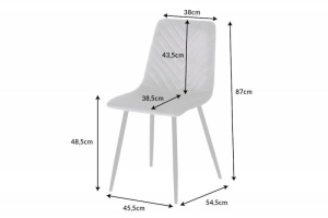 SET 4 SCAUNE DINING, AMAZONAS 40849 GRI, CU TAPITERIE DIN CATIFEA, STIL MODERN - Img 4
