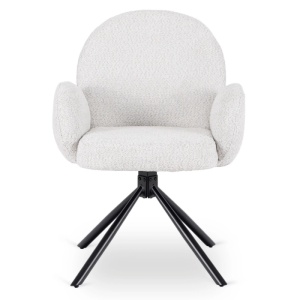 SET 4 SCAUNE ROTATIVE, ARTIM MEBLE, REALIZAT DIN MATERIAL BOUCLE GRI SI METAL, STIL MODERN - Img 5