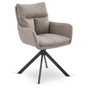 SET 4 SCAUNE ROTATIVE, ARTIM MEBLE, REALIZAT DIN MATERIAL TEXTIL MARO DESCHIS SI METAL, STIL MODERN - Img 2