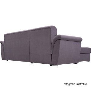 SET DE CANAPEA FABO, GRI DESCHIS, MODEL STANGA, DIN TESATURA WOOLLY, TAPITAT, EXTENSIBIL, STIL MODERN, TK - Img 2