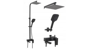SET DE DUS REA FORT, NEGRU MAT, DIN ALAMA, CALITATE SUPERIOARA
