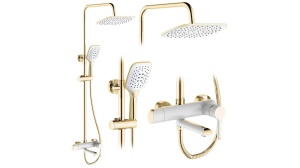 SET DE DUS REA MELIA, AURIU/ALB, DIN ALAMA, CALITATE SUPERIOARA