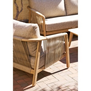 SET DE EXTERIOR FARGO, REALIZAT DIN ALUMINIU, POLIRATAN SI TEXTIL, CULOARE TAUPE, HOUSE NORDIC - Img 4