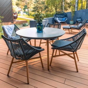 SET DE GRADINA, MASA SI 4 SCAUNE, DIN ALUMINIU SI POLIRATAN, ARTIM GROUP