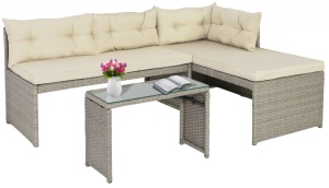SET DE GRADINA RATTAN 2 SOFA + MASUTA