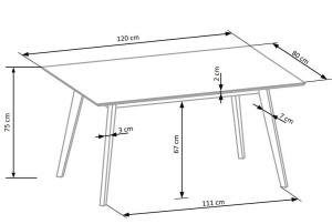 SET DINING - MASA CORDOBA, 120 CM+ 4 SCAUNE, STEJAR DESCHIS, STIL CLASIC - Img 2