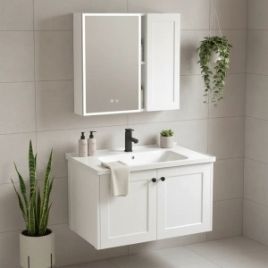 SET MOBILIER DE BAIE CU LAVOAR, OGLINDA, MONTI 60CM, ALB, JUST IN COLLECTION
